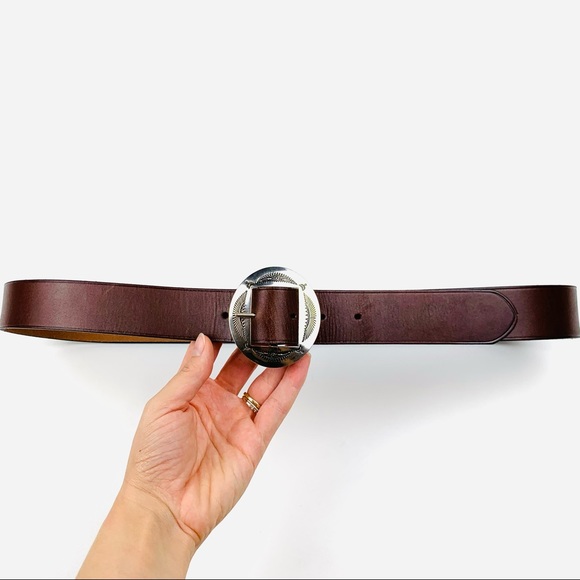 Ralph Lauren Accessories - Ralph Lauren leather belt silver statement buckle